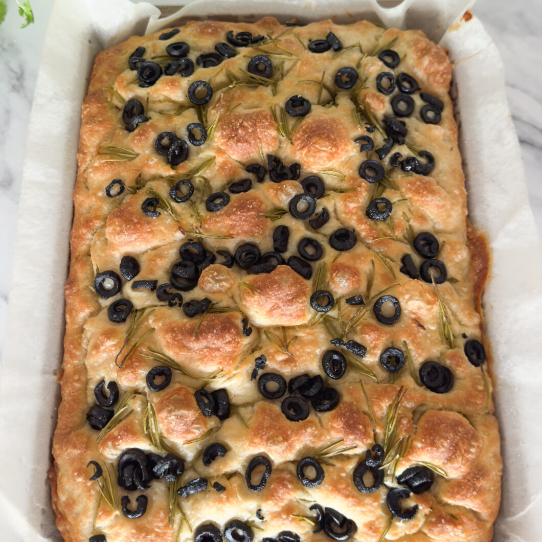 Easy Olive & Rosemary Focaccia