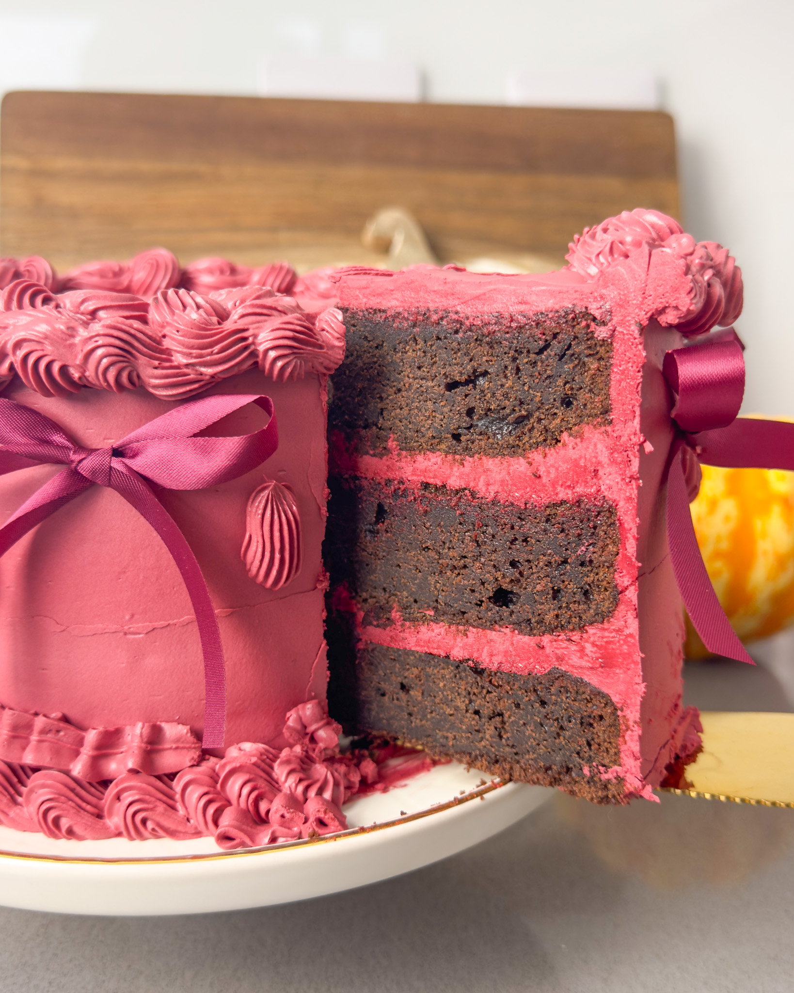 Burgundy Cake Slice