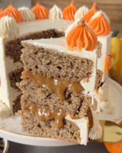 slice of cinnamon toffee cake