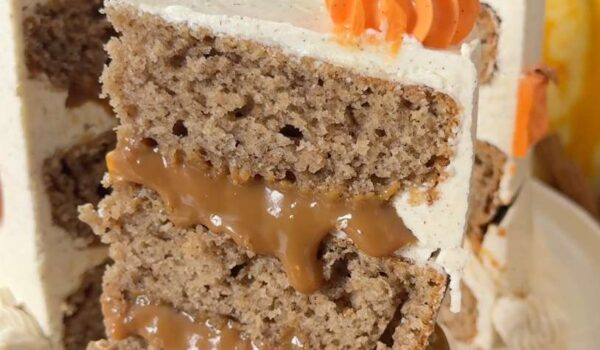 slice of cinnamon toffee cake